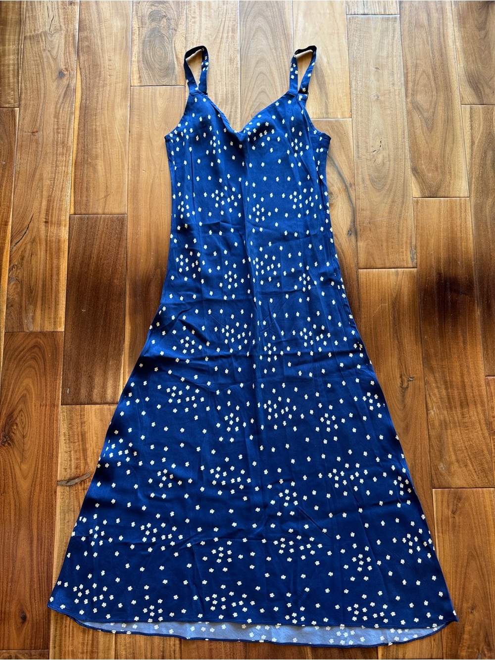 J. Crew Navy Slip Maxi Dress with White floral